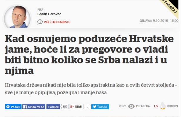 Dejan Jović: Večernjakov naslov o Srbima i punjenju jama je sramotan